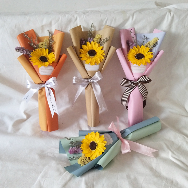 Single Stem Sunflower Dried Flower and Soap Flower Gift