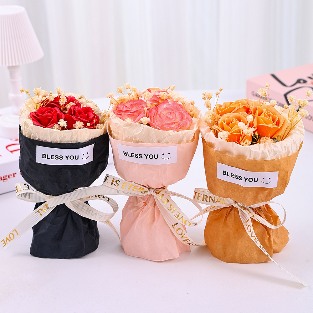 Mini Pocket Soap Rose Bouquet - Dried Flower Gift for Qixi Festival